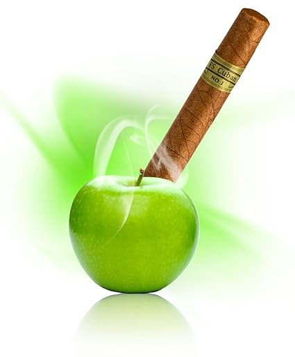 E Zigarre Apple mit 1800 Zügen Versandkostenfrei für authentisches Rauchvergnügen ohne Schadstoffe, electronic Cigar, von Kob