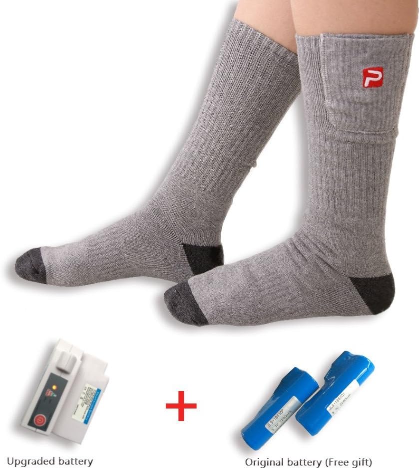 PROsmart HS-73-20 Unisex Battery Heated Socks Free Size 6-10 UK Gray