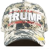 THE HAT DEPOT Exclusive 45th President Make America Great Again 3D Signature Cap (Digital Camo-Flag)