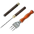HAKCHERT Ice Picks with Safety Wooden Handle Set.Ice Picks for Breaking Ice.Ice Pick Tool.Ice Picks for Kitchen.Kitchen Tool.Ball Crusher.Crushed Ice.Ice Crusher.Ice Pick Self Defense. (2 in 1)