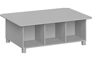 RiverRidge Kids 6 Cubby Storage Gray Activity Table,Grey