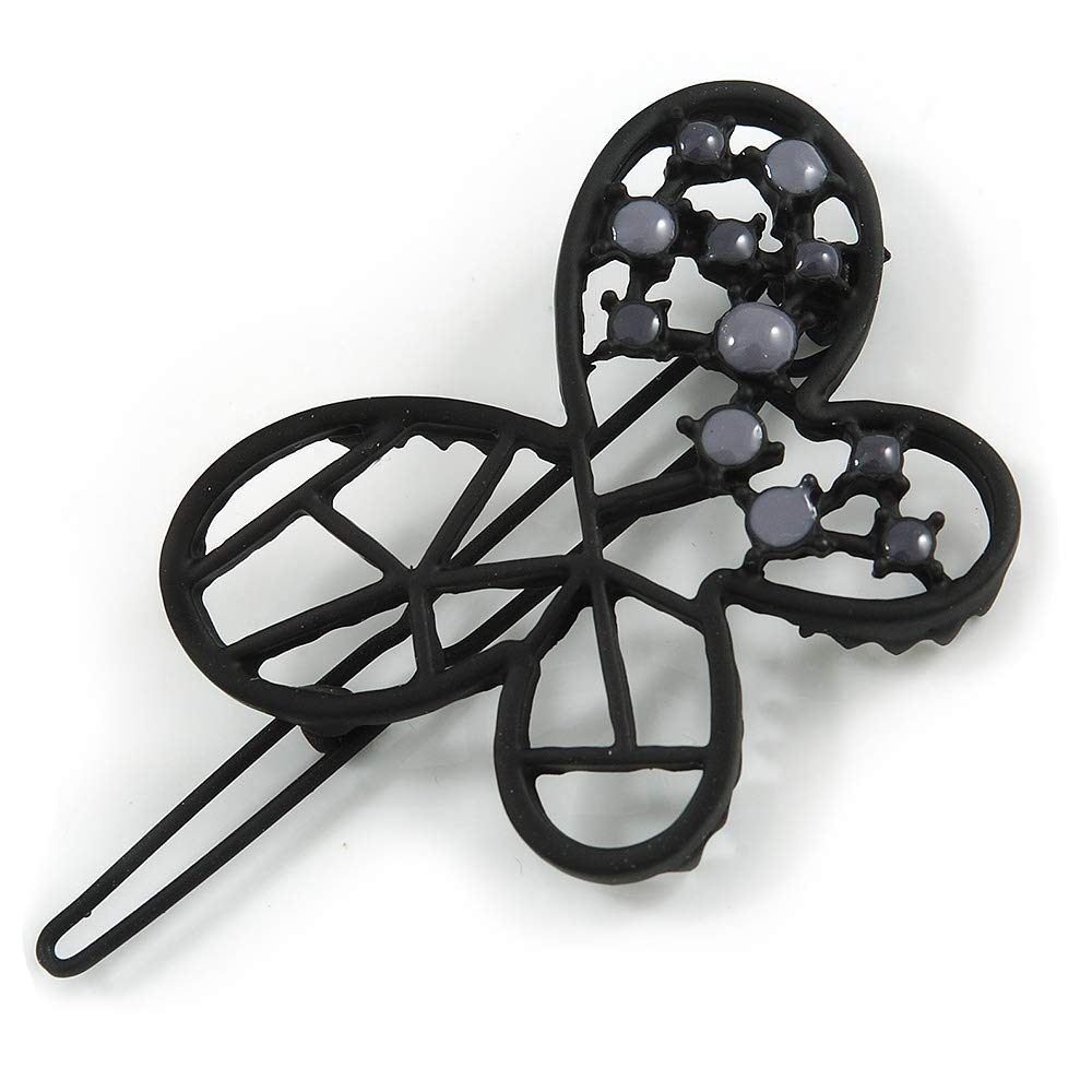 Black Butterfly Hair Slide/Grip - 50mm Across