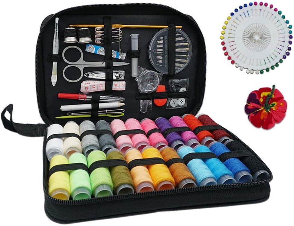 Sewing Kit 126 Pcs, Portable Travel Sewing Set for Adult, Professional