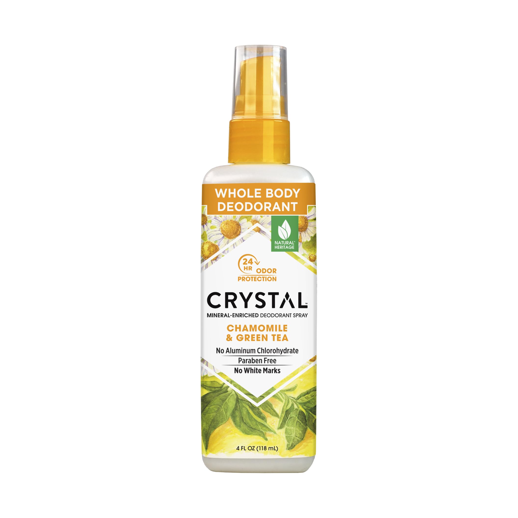 Crystal Deodorant Essence Spray Chamomile/Green Tea 120 ml