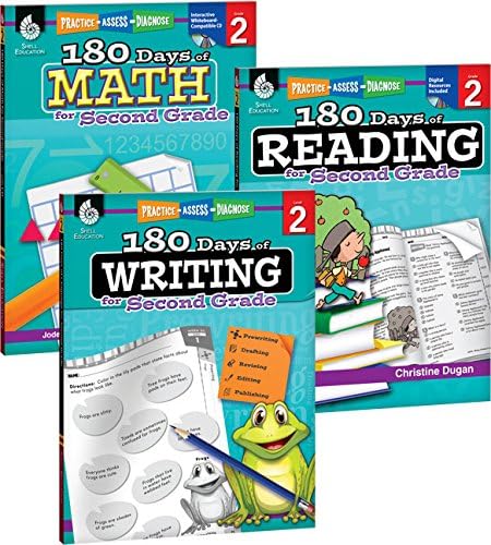 180 Days(tm) Reading, Writing and Math for Grade 2: 3-Book Set: Practice, Assess, Diagnose (180 Days of Practice)