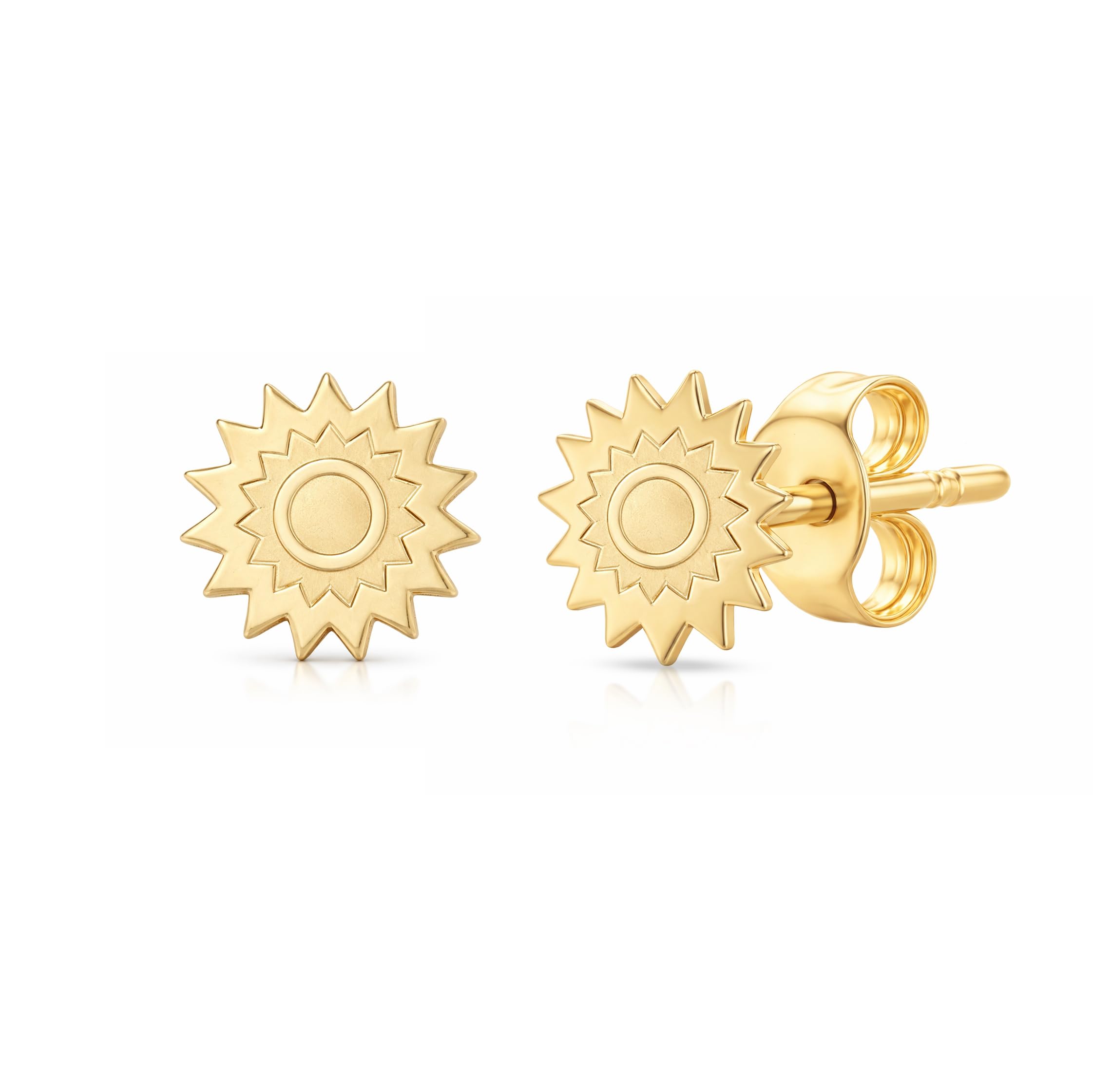 CARISSIMA Women 9 ct (375) Yellow Gold 5.3 mm Sun Stud Earrings