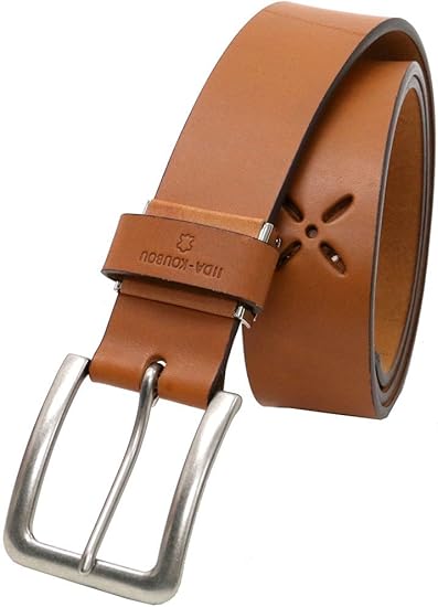 Amazon Co Jp Jeans Shop Marukawa Jeans Shop Marukawa Belt Men S Brand Made In Japan Cross Punch Leather Clothing Accessories