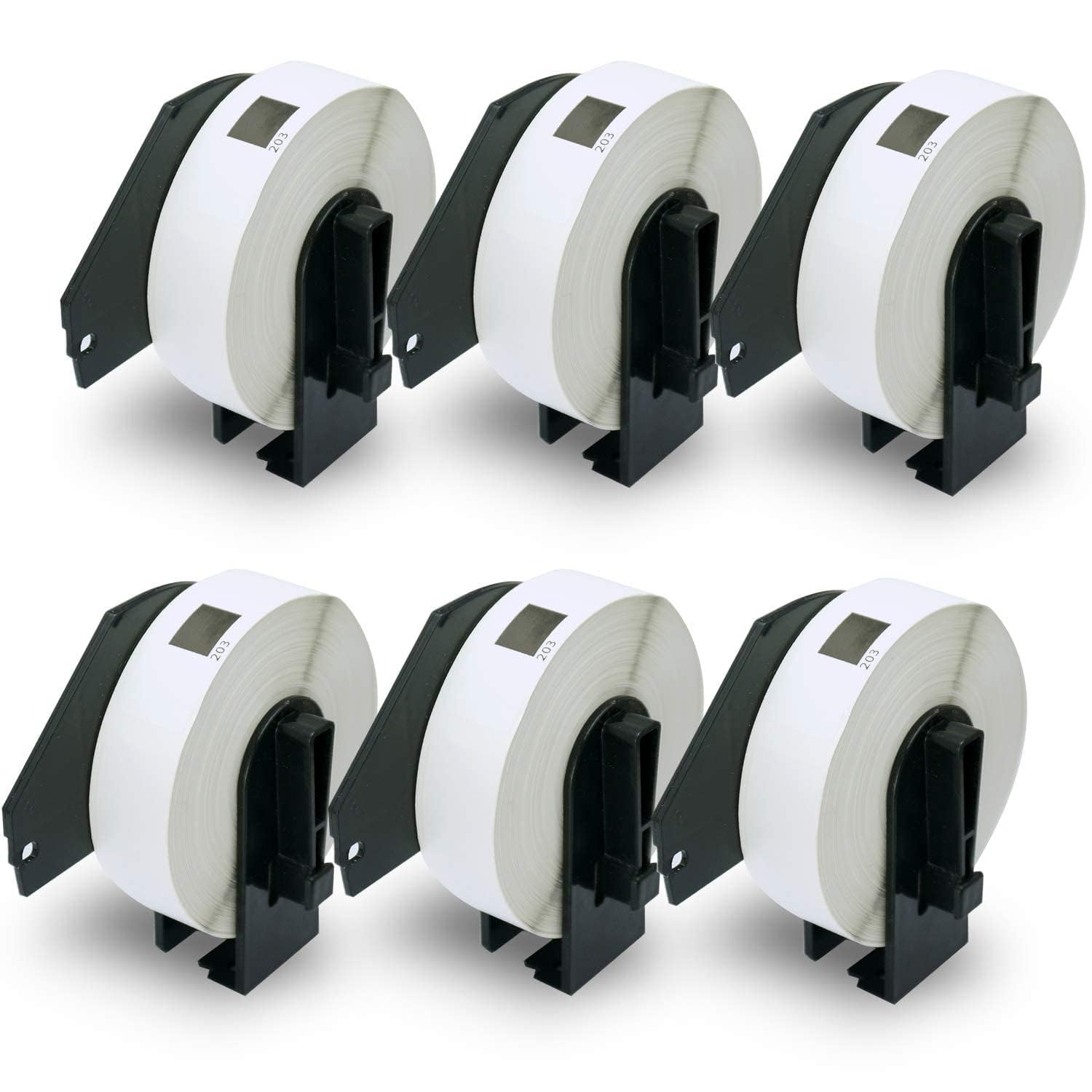 BETCKEY - 6 Rolls DK-11203 Labels, 17mm x 87mm, 1800 File Folder Labels Compatible with Brother QL Label Printers
