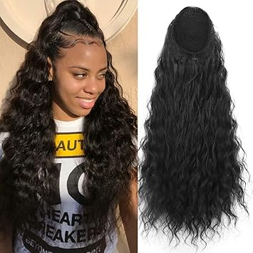 Amazon Com Heat Resistant Synthetic Kinky Straight Ponytail Long