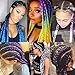Jumbo Braiding Crochet Twist Hair 5Packs/Lot Box Braids Crochet Hair Synthetic Braiding Hair Extensions for Women 24 Inches Crochet Hair Box Braids Twists Hair (Black-RoyalBlue-SkyBlue)