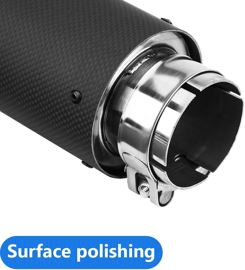 Terminale Di Scarico In Acciaio Inox E Fibra Di Carbonio - Ingresso 63mm - Uscita 3.5 Pollici - Nero Opaco - Foto 5