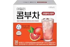 KAYFOOD-Kombucha-Moro Blood Orange-Garden-Daily 30 Sticks Zero Sugar, Diet, Gut Healthy Sparkling Beverage, Fermented Korean Drinks for Iced Tea Hot Tea, Workout Tea 5.29oz (150g)