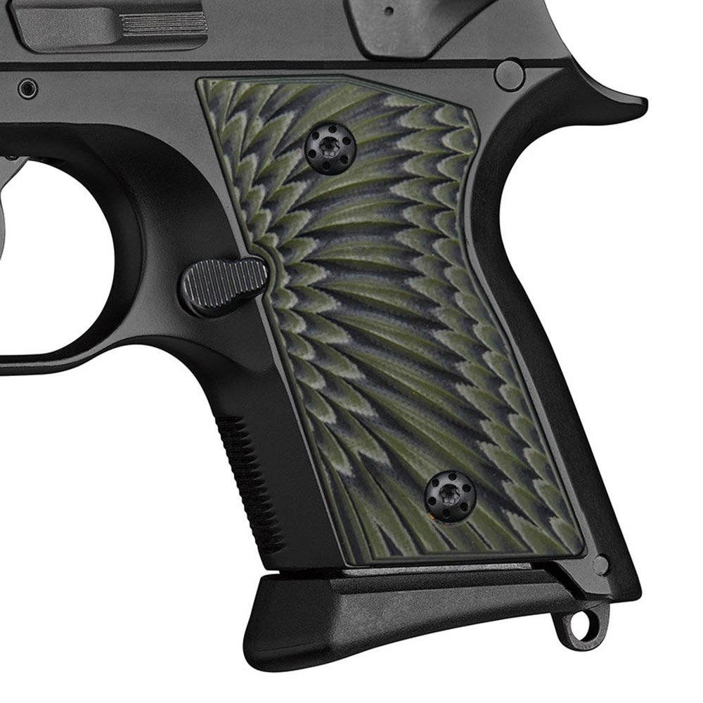 Cool Hand G10 Grips for CZ 2075 RAMI,Sunburst Texture,OD Green/Black
