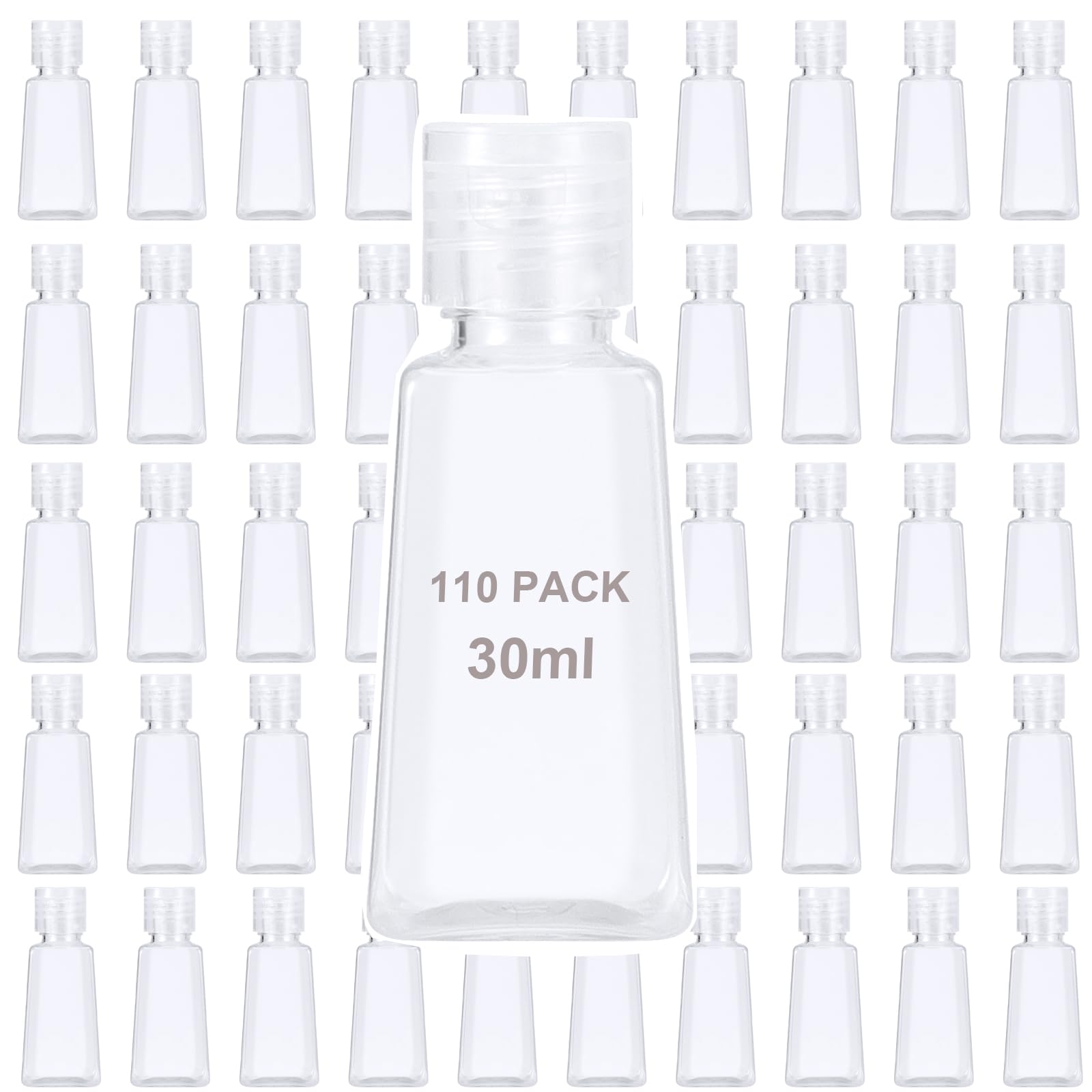 Photo 1 of MOUYAT 110 Pack 1oz Clear Plastic Flip Cap Bottles, 30ml Empty Squeeze Travel Bottles with Flip Lid, Transparent Mini Refillable Flip Cap Travel Size Sample Containers for Lotion Cream Toiletries