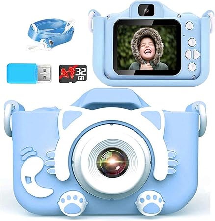Amazon Co Jp 21新しい 子ども用 デジタルカメラ Poulep 人気 子供用 カメラ トイ 防水 女の子 男の子 誕生日プレゼント 知育 教育 20万画素 1080p 自撮可能 32gbsdカードと日本語取扱説明書が付属 カメラ