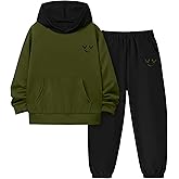 MIGU Boys Clothes Smiley Face Print Sweatshirt Hoodie For Boys Sweatpants Fall Outfit 2Pcs Sweatsuit