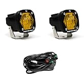Baja Designs S1 LED Auxiliary Light Pods - Universal Fit with Wiring Harness, 2 LEDs (Wide Cornering; Amber)