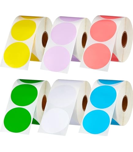 MUNBYN - Etiquetas Adhesivas Térmicas De Círculo Verde De 2 Pulgadas