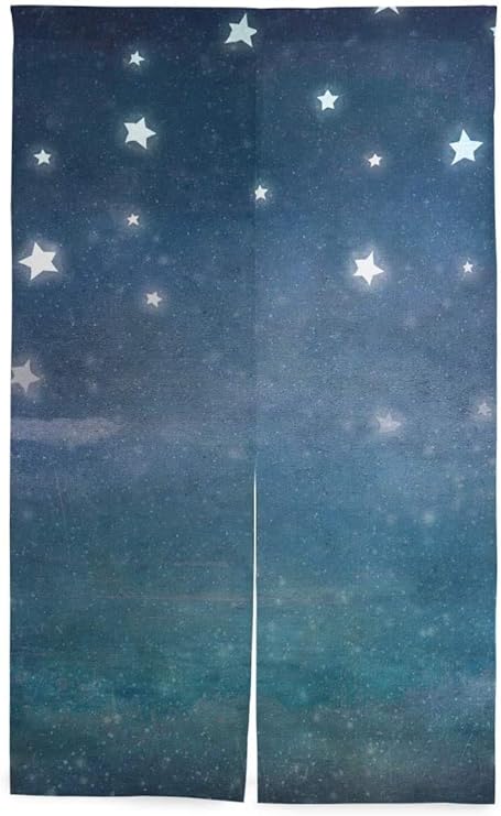 Amazon Tinzzeros のれん おしゃれ 星の夜グランジ空の背景 麻風キチンリビングロングカーテン 多色 室内 ファブリックパーテーション ダイニング おしゃれコットン オシャレ 柔らかい おしゃれ 装飾的な 突っ張り棒付き 幅85 丈1 のれん オンライン通販