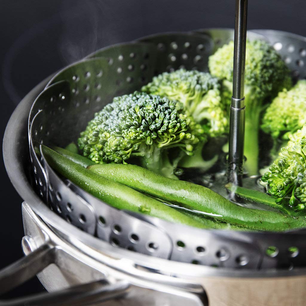 Stainless Steel Vegetable Steamer Basket Food Steaming Insert Fits