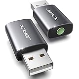 2 Pack USB to 3.5mm Jack Audio Adapter, JSAUX USB to Audio Aux Adapter External Stereo Sound Card USB to 3.5mm TRRS Female He