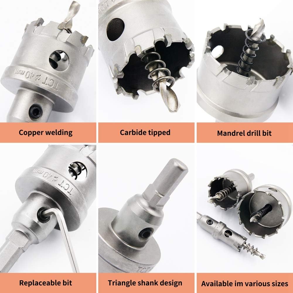 Carbide Hole Cutter Drill Bits,LAIWEI Heavy Duty Hole Saw for Stainless Steel,Metal,Cast Iron, Copper 1-1/8"(29mm) - Image 5