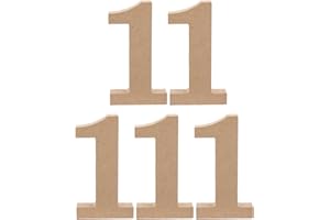 COHEALI Blank Wooden Number paper mache letters paper mache numbers number 1 sign 1 5pcs Unfinished, Light Brown, 10.2X5.5cm