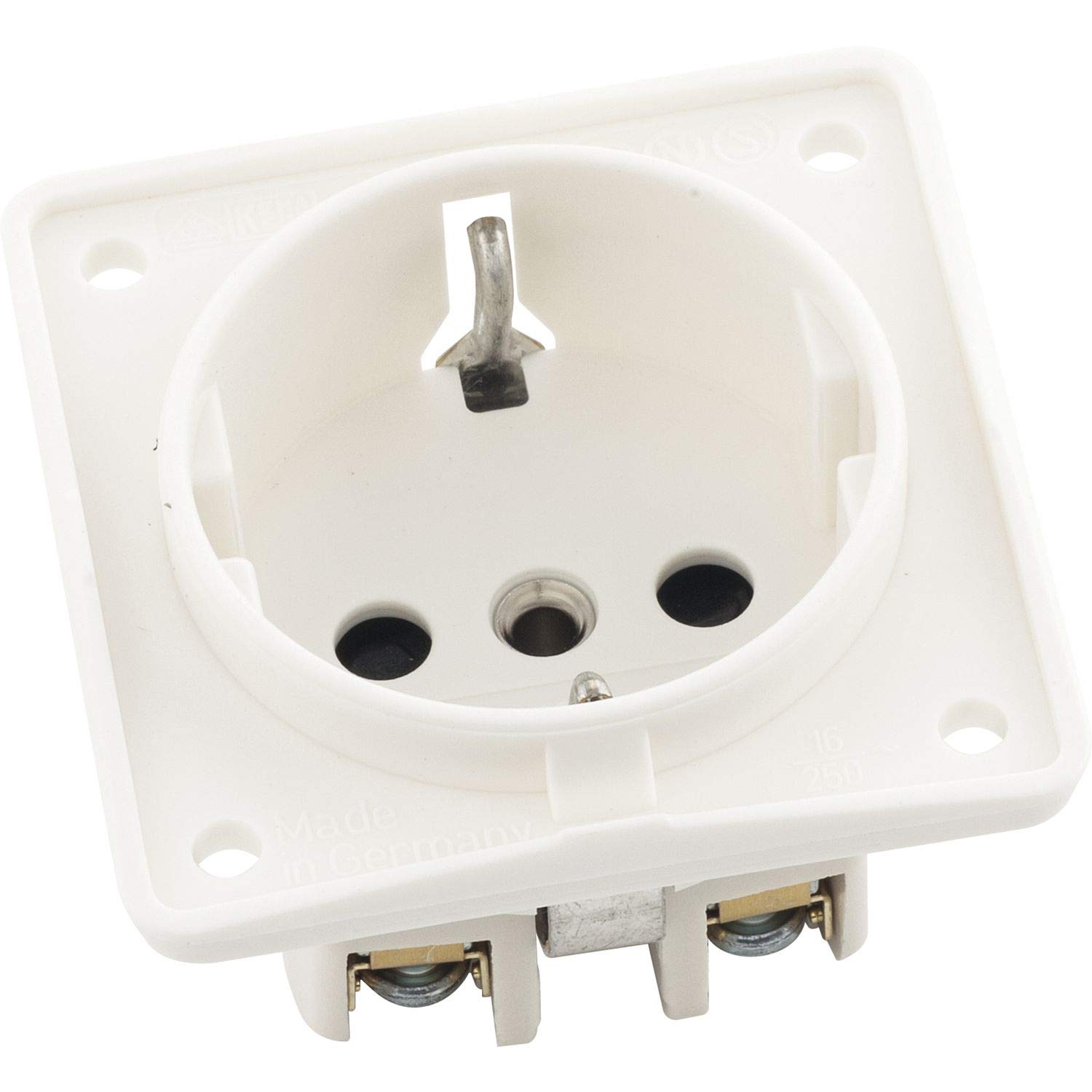 Berker 941952502 Integro Schuko Socket with Increased Touch Protection, Matte Polar White