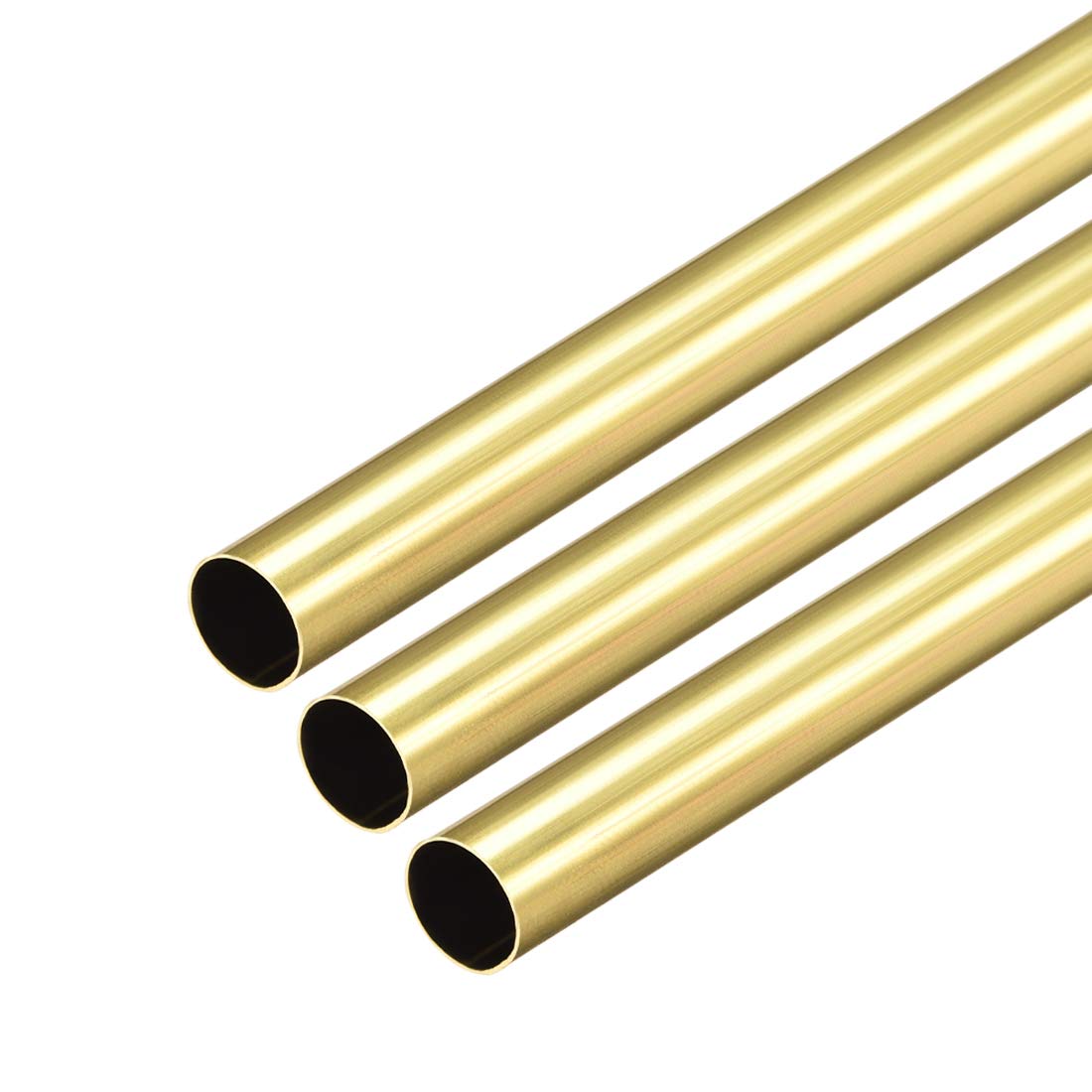 sourcing map Brass Round Tube, 300mm Length 8mm OD 0.2mm Wall Thickness, Seamless Straight Pipe Tubing 3 Pcs
