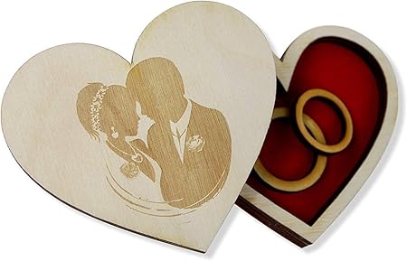 Caja para anillos de boda de madera creativa para anillo de boda