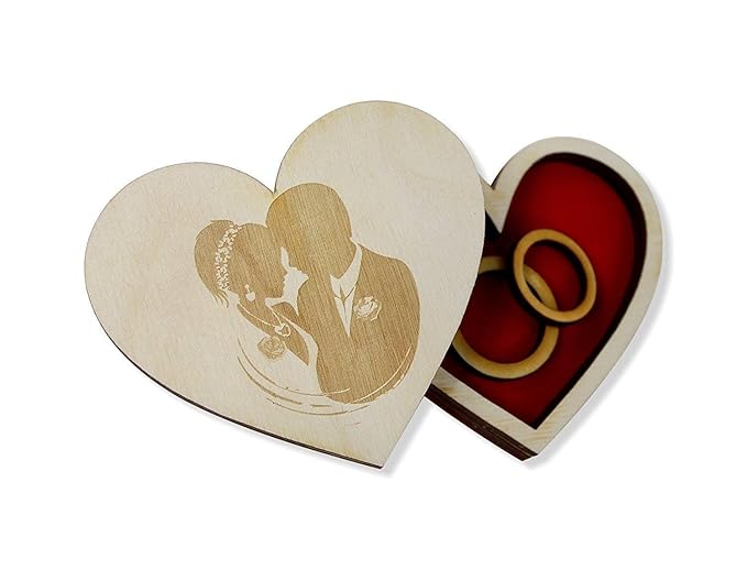 Ringkissen Ringhalter Hochzeit Holz Ringbox Kreative Holz Rustic Ehering Träger Box Benutzerdefinierte Ring Box