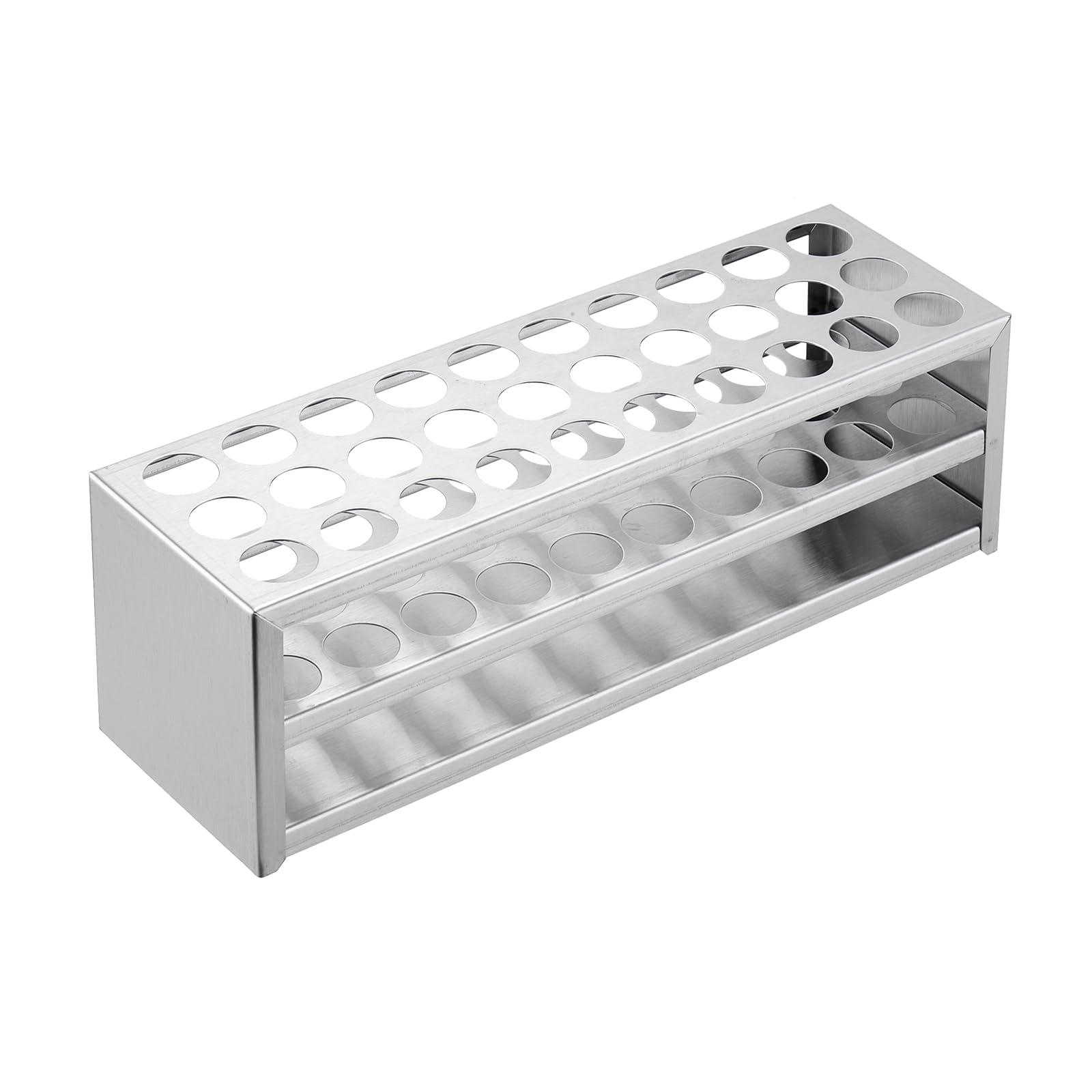 Photo 1 of PATIKIL 30 Holes Test Tube Rack, 0.83"(21mm) Round Hole 304 Stainless Steel Test Tube Holder Stand Suitable for 25ml Test Tube for Laboratory Scientific Experiments, Silver Tone