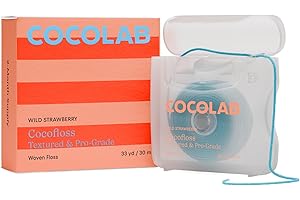 Cocofloss Woven Dental Floss, Dentist-Designed Oral Care, Strawberry Scent, Waxed, Expanding, Kid-Friendly String Floss with Coconut Oil, 1 Spool (33 yd)