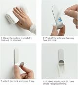 saizone 4 Pack Stainless Steel Sticky Hooks Heavy Duty Self Adhesive Waterproof view 4