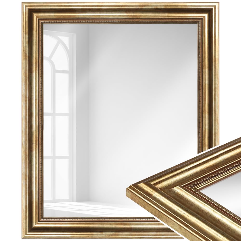 WANDStyle Large Gold Baroque Mirror Large Wall Mirror Vintage 50 x 70 cm Large Wall Mirror Large Bathroom Mirror Wood Hallway Mirror Wall Standing Mirror H550 Made in Germany