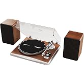 Syitren KORUS Vinyl Record Player Bluetooth Turntable,External Speakers | Adjustable Counterweight,Vintage Phonograph Style,Design Award,Home Decor,AT3600L Stylus,Three-point suspension system