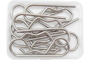HIQTRADEBYJJ 10pcs Cotter Pins, R Clips Hardware Pins, Spring Fasteners Hitch Pin, for Trailer Locking, Trailer Clamps, Lawn Mowers, Trucks, Mechanics, Heavy Duty R Clips Cotter Pin - M2.5x50mm