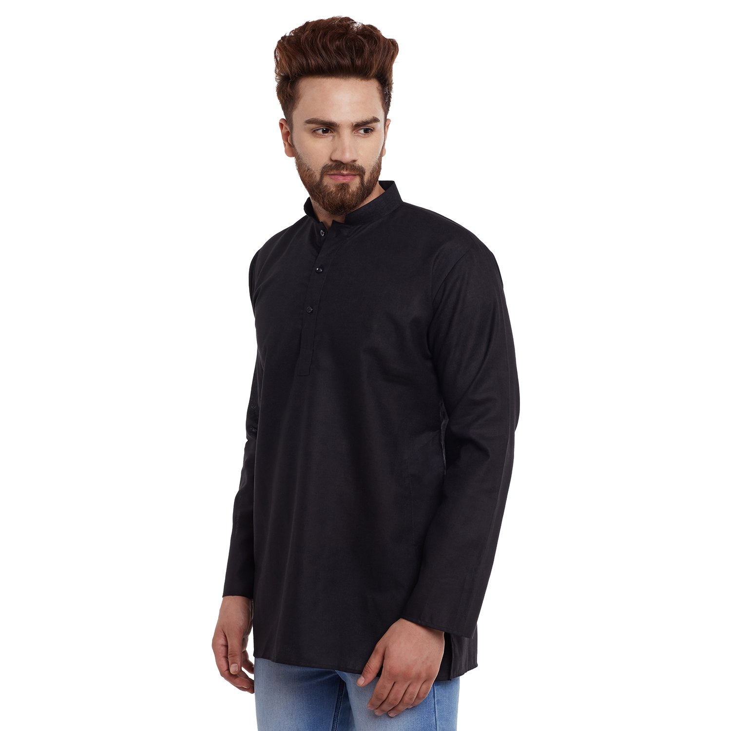 sojanya (since 1958), men's cotton linen short kurtas