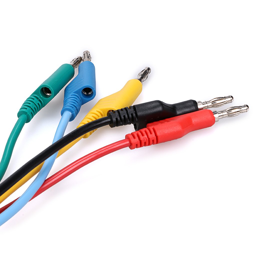 Sumnacon 5pcs Banana to Banana Plug Test Lead Set, 4mm Stackable Banana