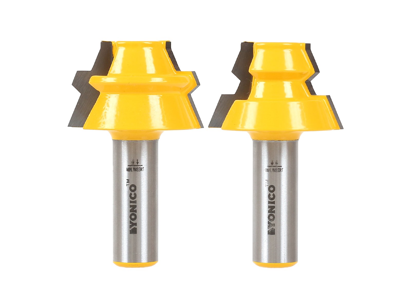 Yonico 15220 - Lock Miter Router Bit Set, Miter Angle: 22.5 Deg., Stock Size: Up to 1" - 1/2" Shank