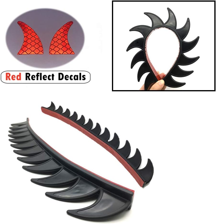 New Sawblade Rubber Helmet Mowahk Strip Spikes Black with Red Helmet Decals(Helmet not Included)