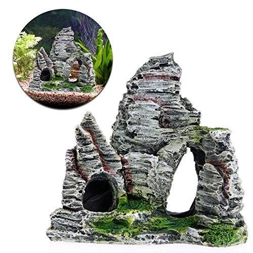 Delight eShop Aquarium Fish Tank Ornament Rockery Hiding Cave Landscape Decor Underwater Decor