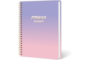 DOURA Workout Journal for Women, Fitness Journal, Workout Log Book Planner for Tracking, Progress and Achieving Your Wellness Goals-PUrple Gradient, A5 (5.6" x 8")
