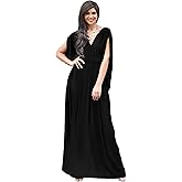 KOH KOH Womens Long V-Neck Summer Sexy Gown Grecian Flowy Sleeveless Maxi Dress