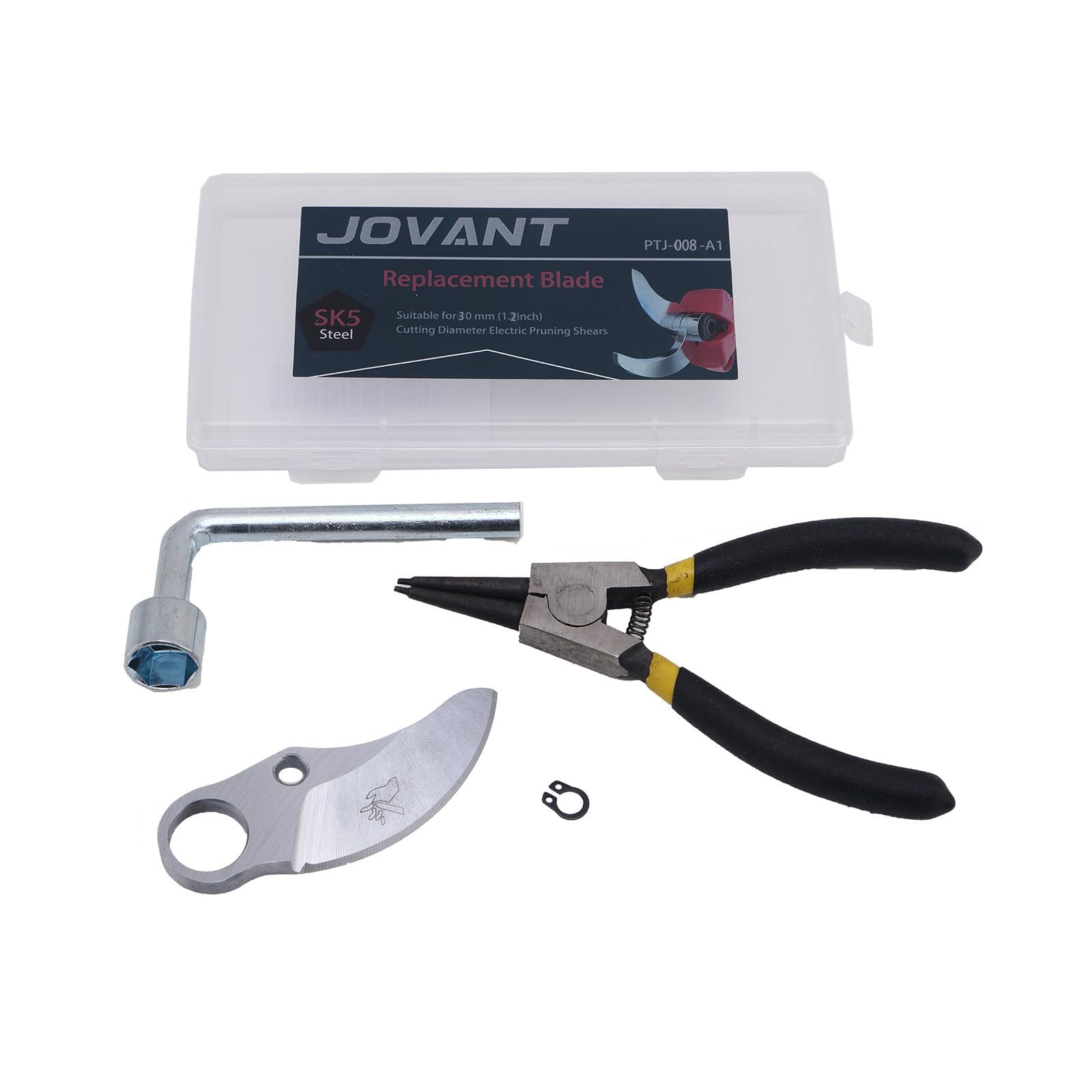 Electric Pruning Shears Replacement Blade, 30mm/1.2″ Cutting Diameter SK5 High Carbon Steel Blade with All The Tools Needed for Replacement., Only Compatible Applicable to 1.2inch 30mm Model