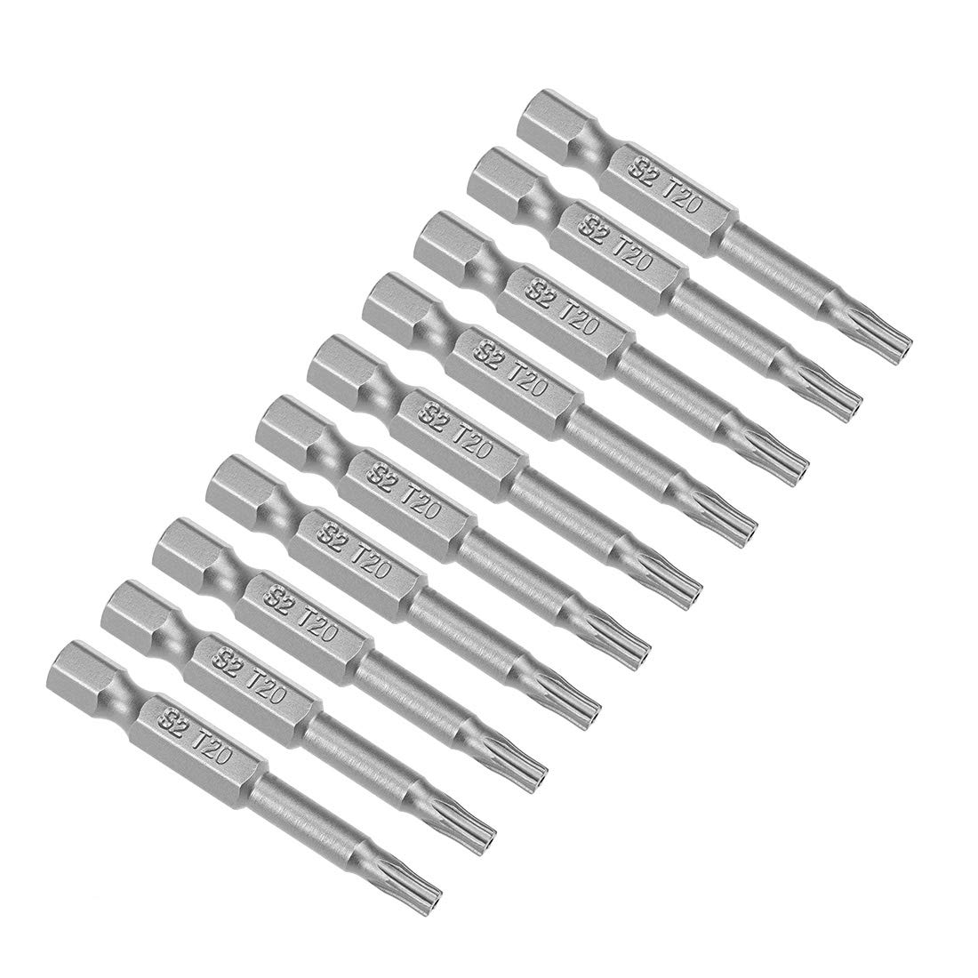 sourcing map 10 Pcs Magnetic T20 Star 5 Point Screwdriver Bits, 1/4 Inch Hex Shank 2-inch Length S2 Security Screw Driver Kit Tools