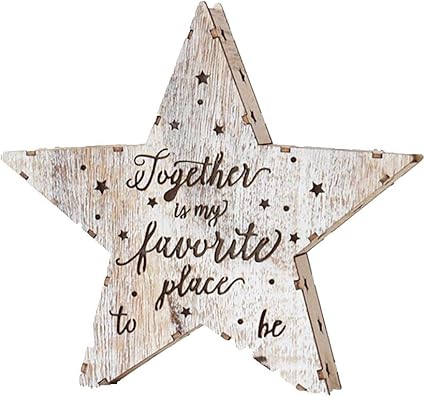 Telihome Le Decorazioni Di Natale Albero Di Natale Ciondolo Led Luci Di Stelle Scintillanti Luci Di Creative In Legno Decorazione Casa Tromba Star Inglese 0 1kg Amazon It Casa E Cucina