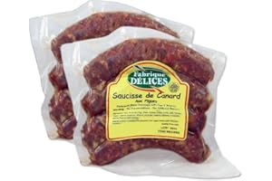 FABRIQUE DELICES Duck Sausages with Figs and Brandy - 4 Links (Pack of 2)
