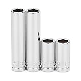 MIXPOWER 4PCS 1/4"Drive 8mm Deep&Shallow Socket, 6