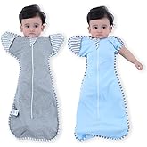Bycc Bynn 2 Pack Sleeping Blanket Sack with High Sleeve,Transitions to Arms-Free Wearable Sleeping Bag for Baby pacify